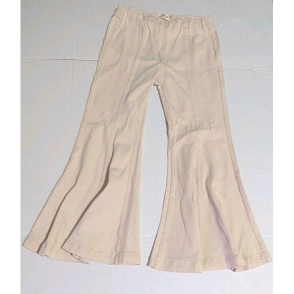 Umgee Denim Cream Wide Bell Bottom Flare Pants 23" Leg Opening Front Seam Jr 3